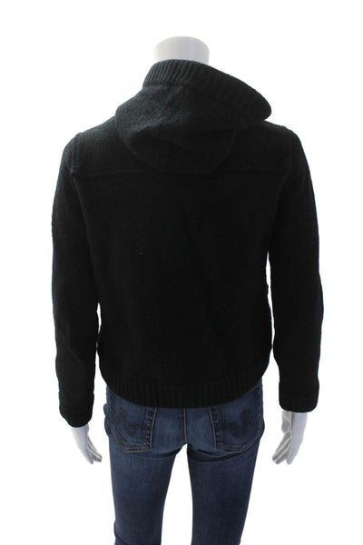 DKNY Womens Wool Toggle Hooded Long Sleeve Jacket Black Size M