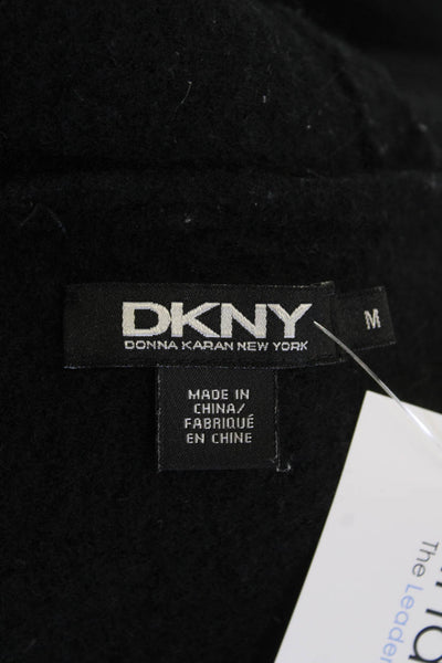 DKNY Womens Wool Toggle Hooded Long Sleeve Jacket Black Size M