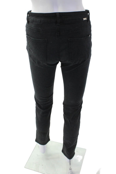 Zara Womens High Rise Skinny Ankle Leg Denim Jeans Black Size 8