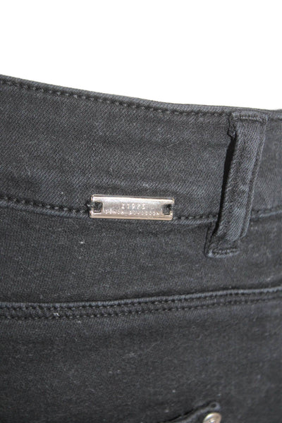 Zara Womens High Rise Skinny Ankle Leg Denim Jeans Black Size 8