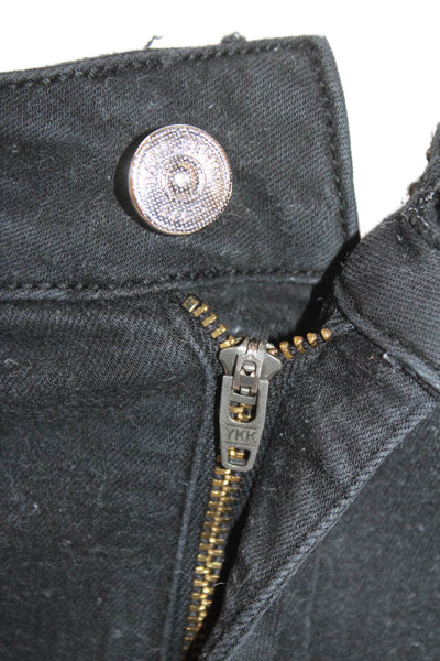 Zara Womens High Rise Skinny Ankle Leg Denim Jeans Black Size 8