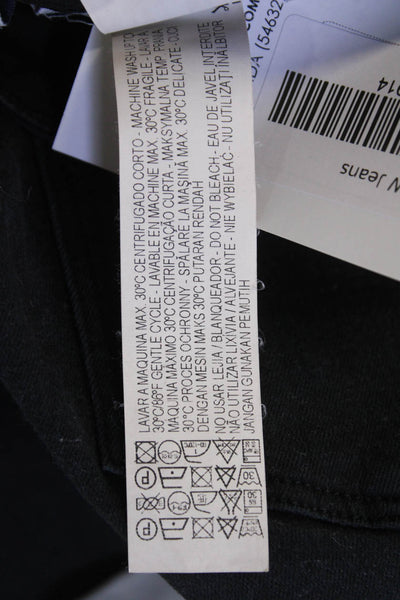 Zara Womens High Rise Skinny Ankle Leg Denim Jeans Black Size 8