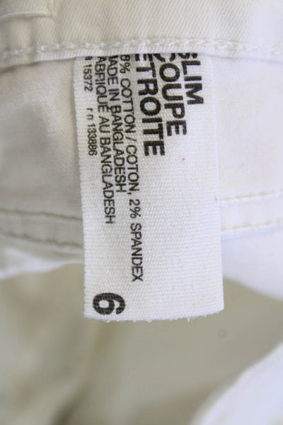 Joe Fresh Womens High Rise Slim Straight Leg Jeans White Size 6