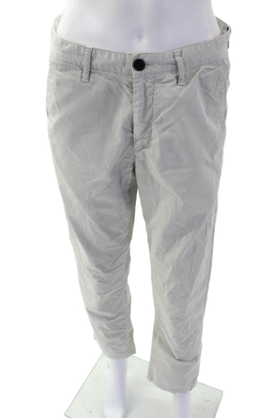 Theory Womens Cotton High Rise Straight Leg Pants Gray Size 30