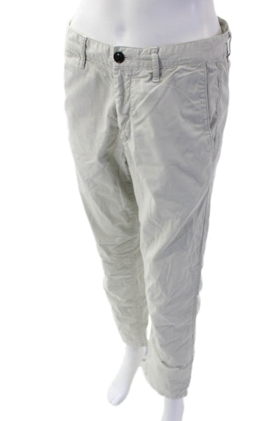 Theory Womens Cotton High Rise Straight Leg Pants Gray Size 30