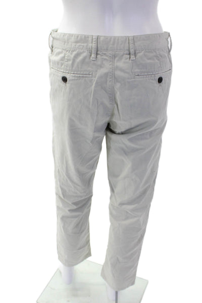 Theory Womens Cotton High Rise Straight Leg Pants Gray Size 30