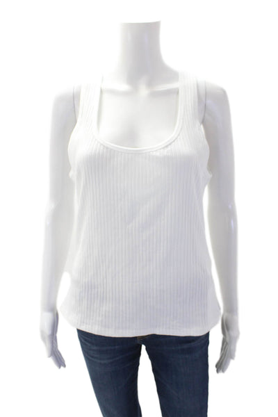 Zara Womens Scoop Neck Sleeveless Pullover Tank Top White Size Large