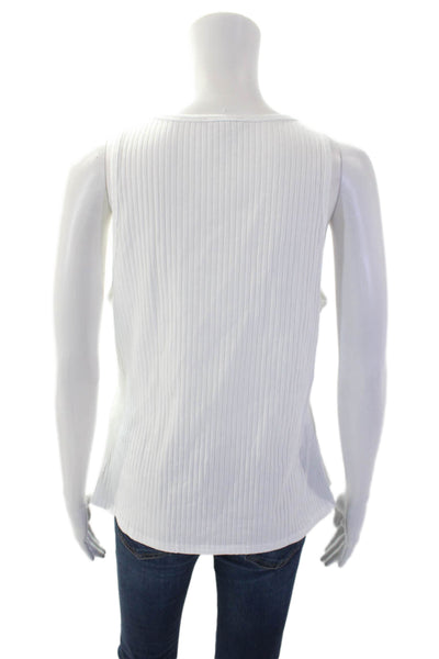 Zara Womens Scoop Neck Sleeveless Pullover Tank Top White Size Large