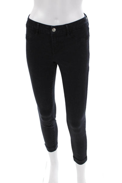 J Brand Womens Cotton Zip Button Slim Leg Jeans Black Size EUR 24