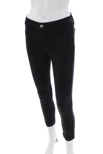 J Brand Womens Cotton Zip Button Slim Leg Jeans Black Size EUR 24