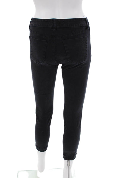 J Brand Womens Cotton Zip Button Slim Leg Jeans Black Size EUR 24