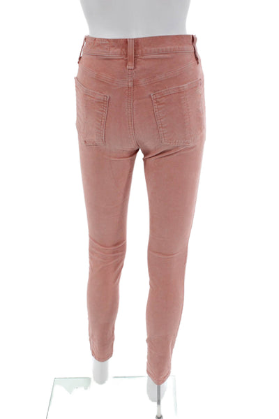 Rag & Bone Womens Cotton Zip Button Slim Leg Corduroy Pants Pink Size EUR 27