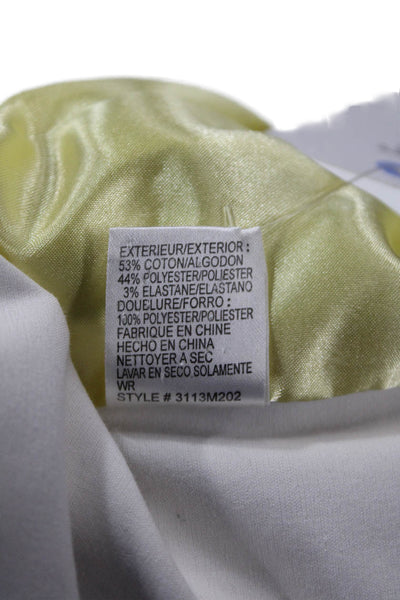 Catherine Catherine Malandrino Womens Open Front Blazer Jacket White Cotton 12