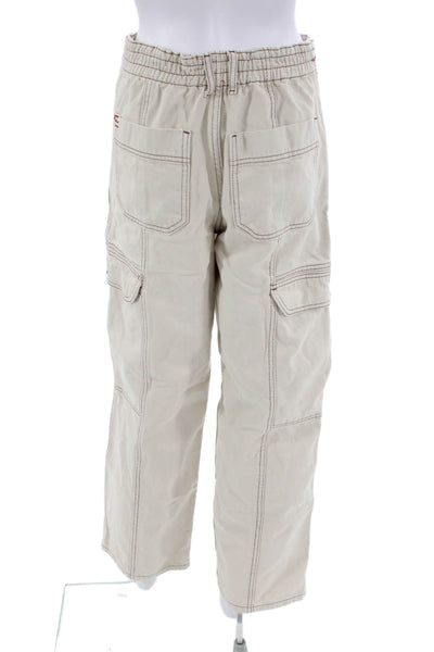 BDG Womens Zipper Fly High Rise Straight Leg Denim Cargo Pants White Size 28