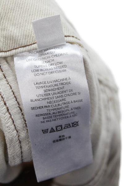 BDG Womens Zipper Fly High Rise Straight Leg Denim Cargo Pants White Size 28