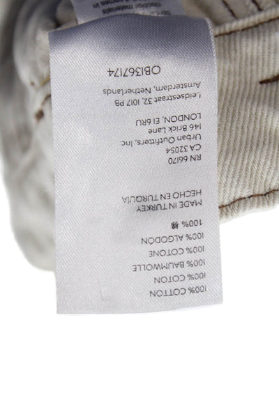 BDG Womens Zipper Fly High Rise Straight Leg Denim Cargo Pants White Size 28