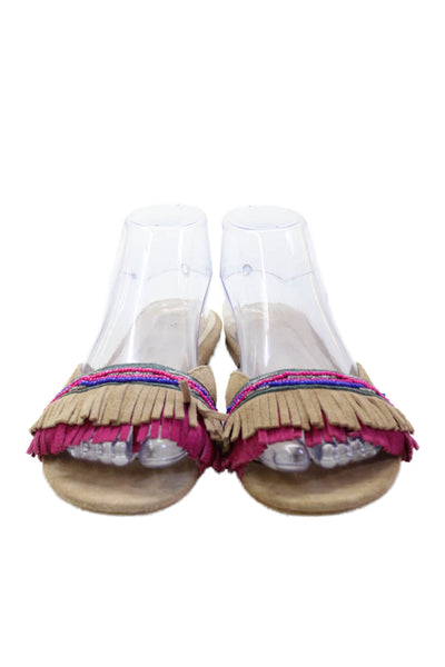 House of Harlow 1960 Womens Slip-On Slides Brown Size 9
