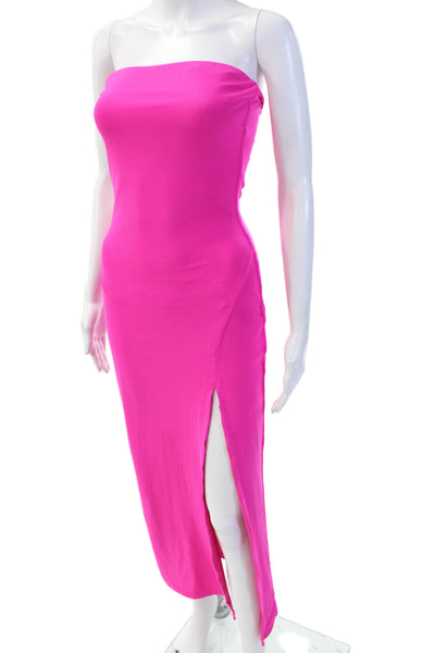 Princess Polly Women's Square Neck Sleeveless Slit Hem Maxi Dress Pink Size 4