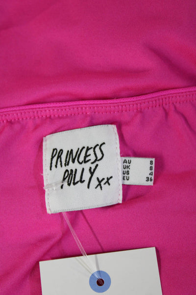 Princess Polly Women's Square Neck Sleeveless Slit Hem Maxi Dress Pink Size 4