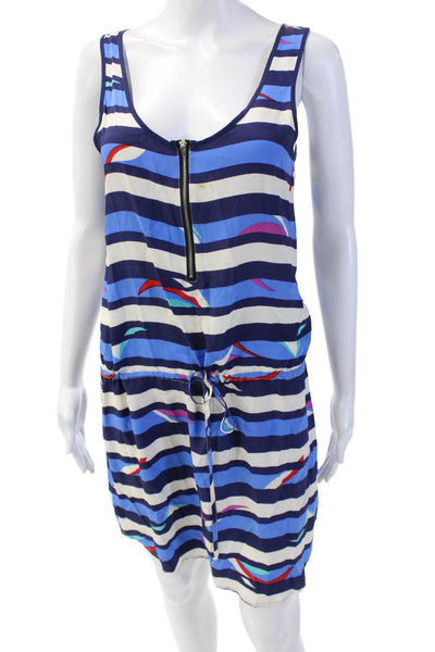 Yumi Kim Women's Scoop Neck Sleeveless Drop Waist Mini Dress Striped Size S