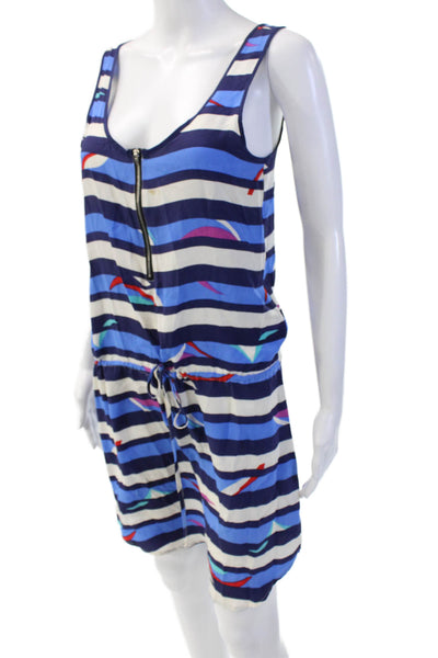 Yumi Kim Women's Scoop Neck Sleeveless Drop Waist Mini Dress Striped Size S