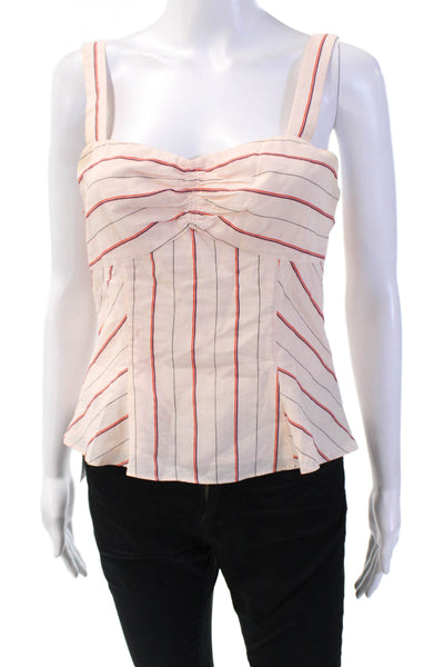 Intermix Women's Scoop Neck Sleeveless Cotton Multicolor Striped Tank Top Size P