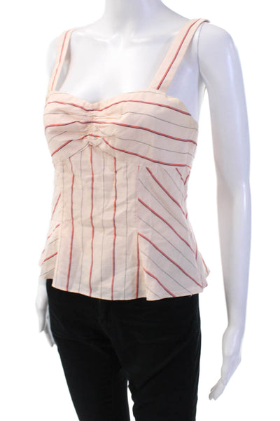 Intermix Women's Scoop Neck Sleeveless Cotton Multicolor Striped Tank Top Size P
