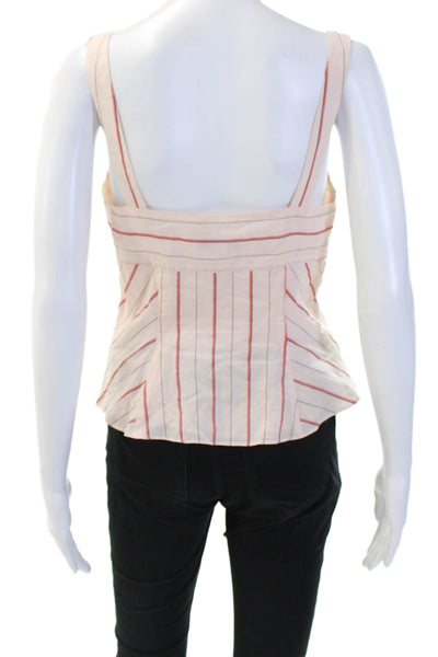 Intermix Women's Scoop Neck Sleeveless Cotton Multicolor Striped Tank Top Size P