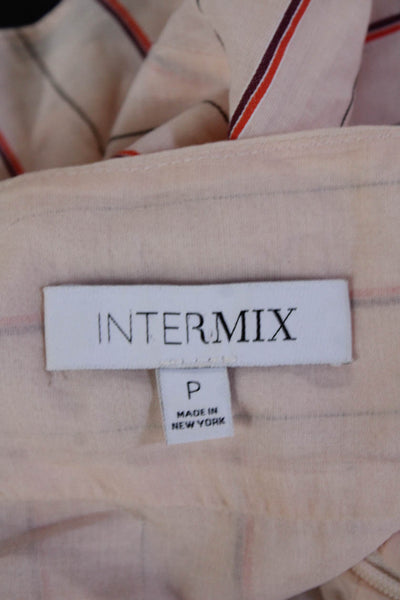Intermix Women's Scoop Neck Sleeveless Cotton Multicolor Striped Tank Top Size P