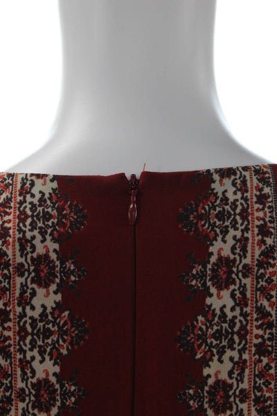 Vince Camuto Womens Long Sleeve Paisley Handkerchief Dress Red Size 12