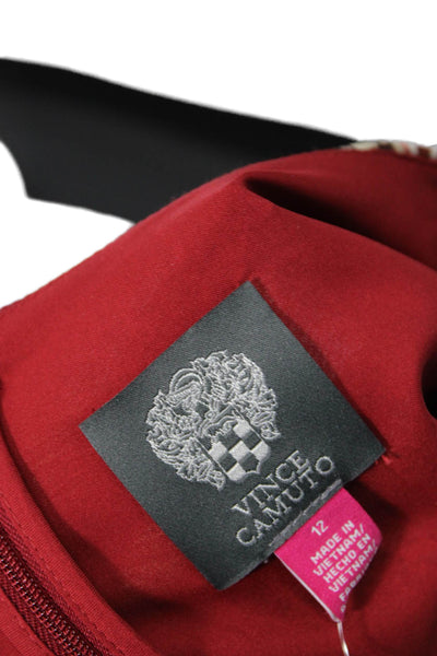 Vince Camuto Womens Long Sleeve Paisley Handkerchief Dress Red Size 12