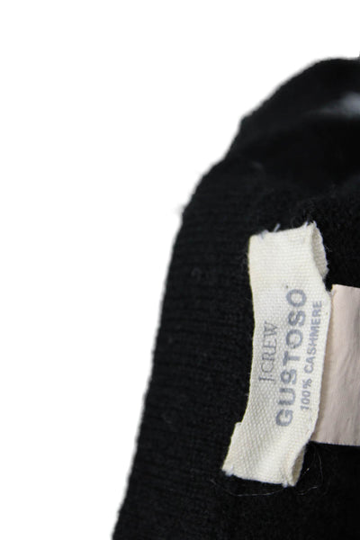 J Crew Womens Cashmere Sequined Round Neck Pullover Sweater Vest Black Size S
