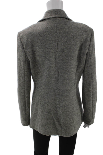 Philippe Adec Womens Wool Collared Double Breasted Jacket Gray Size 6