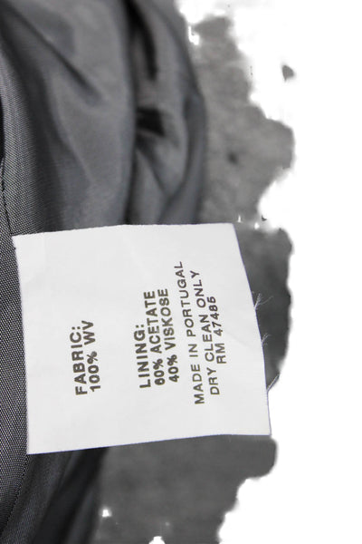 Philippe Adec Womens Wool Collared Double Breasted Jacket Gray Size 6
