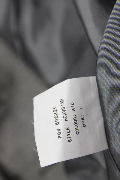 Philippe Adec Womens Wool Collared Double Breasted Jacket Gray Size 6