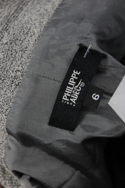 Philippe Adec Womens Wool Collared Double Breasted Jacket Gray Size 6