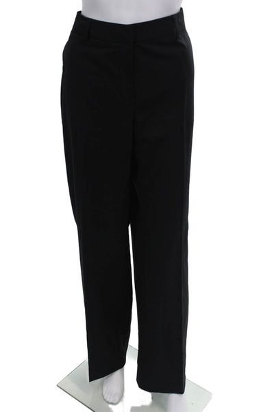 Neiman Marcus Womens Wool Pocketed Wide Legged Pants Black Size 12