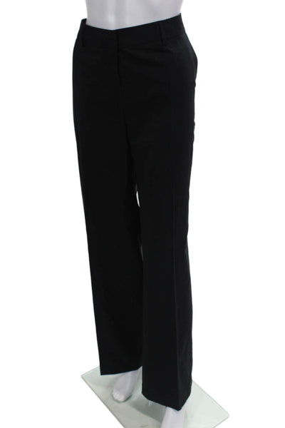 Neiman Marcus Womens Wool Pocketed Wide Legged Pants Black Size 12
