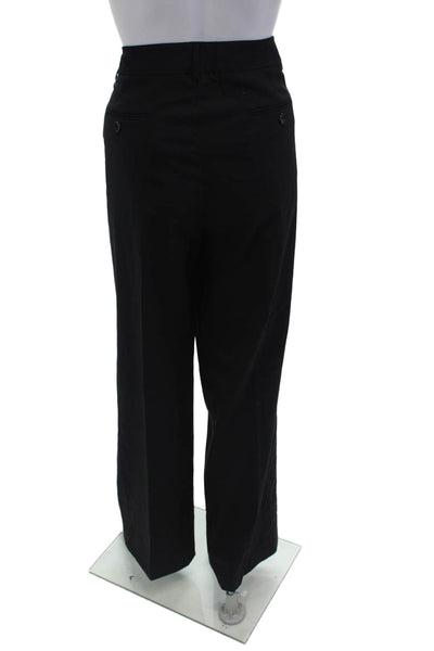 Neiman Marcus Womens Wool Pocketed Wide Legged Pants Black Size 12