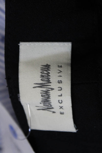 Neiman Marcus Womens Wool Pocketed Wide Legged Pants Black Size 12