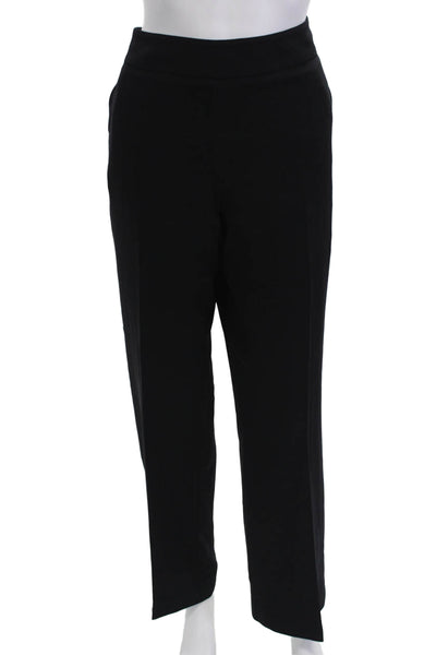 Talbots Womens Wool Side Zippered Pocketed Wide Legged Pants Black Size 12