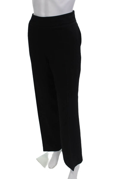 Talbots Womens Wool Side Zippered Pocketed Wide Legged Pants Black Size 12