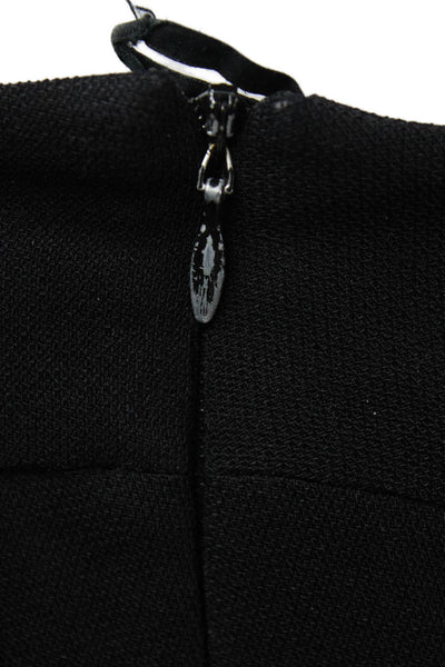 Talbots Womens Wool Side Zippered Pocketed Wide Legged Pants Black Size 12