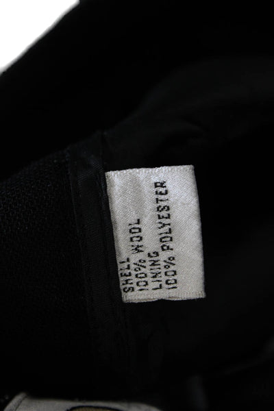 Talbots Womens Wool Side Zippered Pocketed Wide Legged Pants Black Size 12