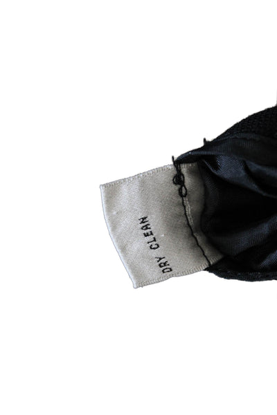 Talbots Womens Wool Side Zippered Pocketed Wide Legged Pants Black Size 12