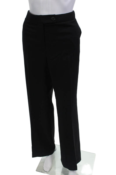 Talbots Womens Wool Pocketed Wide Legged Dress Pants Black Size 12