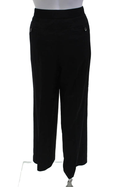 Talbots Womens Wool Pocketed Wide Legged Dress Pants Black Size 12
