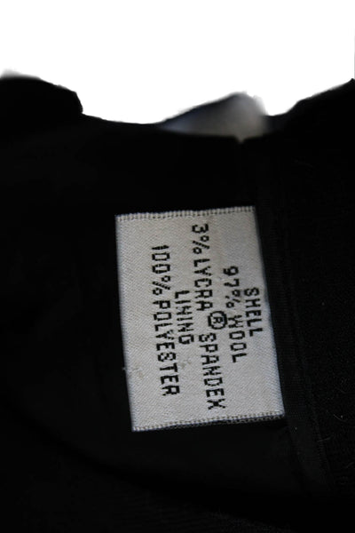 Talbots Womens Wool Pocketed Wide Legged Dress Pants Black Size 12