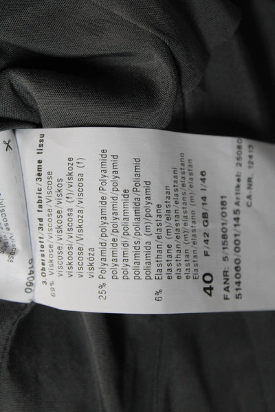 BASLER Womens Full Zippered Color Block Jacket Gray Size 40
