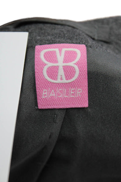BASLER Womens Full Zippered Color Block Jacket Gray Size 40